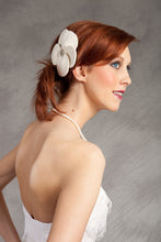 Load image into Gallery viewer, Velour Cut out Flower with Vintage inspired Brooch Fascinator