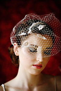 Fly Away Veil with Venice Lace and Pearls.