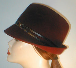 Velour Fedora with Lambskin Band and Silver Ring Accent.