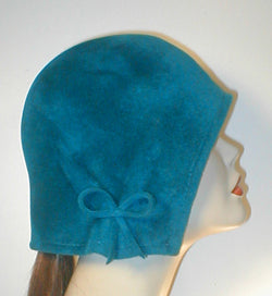 Velour Freeform Cloche with Gathered Bow Accent.