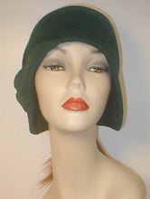 Load image into Gallery viewer, Velour Freeform Cloche with Drapes and Deco Accent.