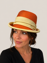 Load image into Gallery viewer, Parasisol Snap Brim Fedora with Linen Band and Accent