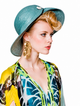 Load image into Gallery viewer, Freeform Parisisal large brim hat with vintage button accent