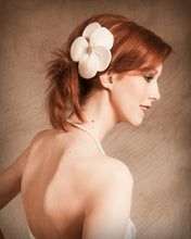 Load image into Gallery viewer, Velour Cut out Flower with Vintage inspired Brooch Fascinator
