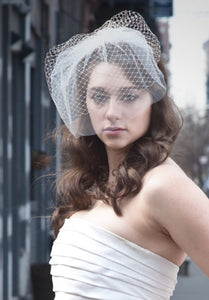 Double Birdcage Veil .Contrasting Layers of Illusion and Birdcage Veiling