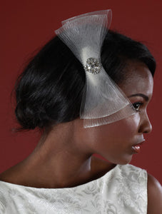 Horse Hair/ Crin Fascinator with Vintage Inspired Brooch