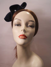 Load image into Gallery viewer, Velour Freeform Fascinator with Rhinestone Brooch