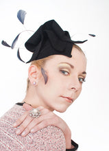 Load image into Gallery viewer, Fur Felt Freeform Fascinator With Coque Feathers