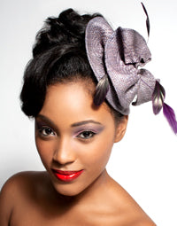 Straw Freeform Fascinator with Matching Coque Feathers