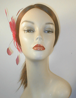 Feather Fascinator with Coque Feathers and Vintage Inspired Brooch