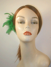 Load image into Gallery viewer, Feather Fascinator with Vintage Inspired Brooch Center.