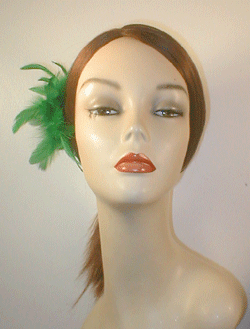 Feather Fascinator with Vintage Inspired Brooch Center.