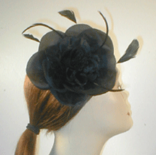 Load image into Gallery viewer, Large Flower Fascinator with Coque and Biot Feathers