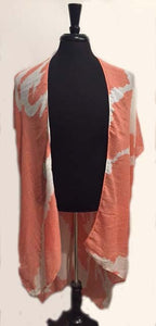 Coral Flower Kimono Cover up