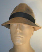 Load image into Gallery viewer, Velour Pinch Front Fedora with Vintage Ribbon Accent.
