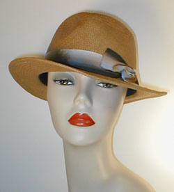Panama Fedora with Multi Grosgrain Band and Swirl Accent.