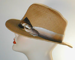 Panama Fedora with Multi Grosgrain Band and Swirl Accent.