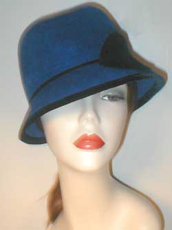 Velour Center Crease Fedora with Velvet and Self Accents.