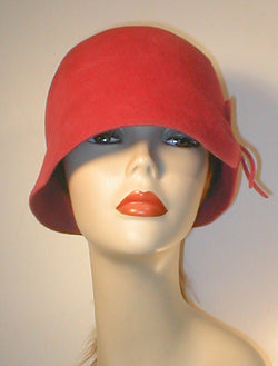 Velour Cloche with Gathered Bow